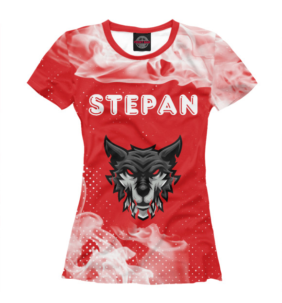 Футболка для девочек с изображением Stepan / Тигр / Яркий цвета Белый