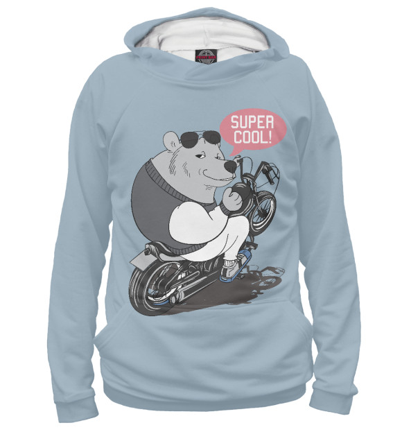 Женское худи с изображением Super cool цвета Белый