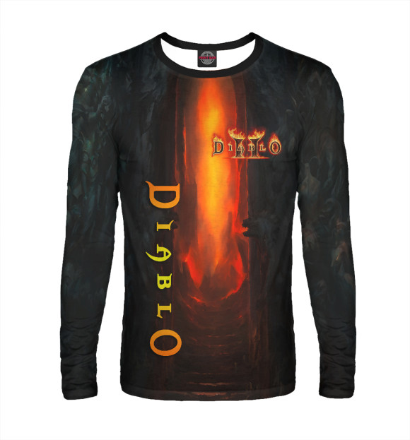 Мужской лонгслив с изображением Diablo 2 цвета Белый