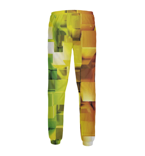 Мужские спортивные штаны с изображением 3D composition цвета Белый