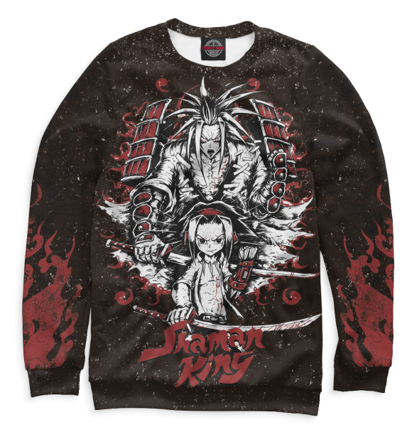 Женский свитшот с изображением Шаман Кинг цвета Белый