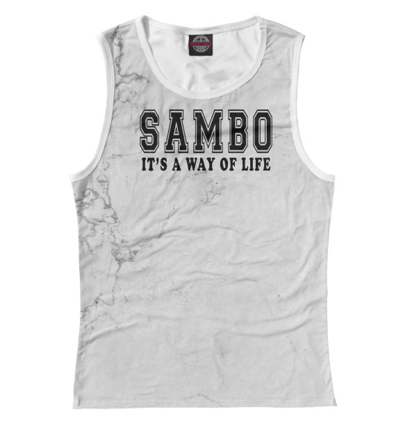 Женская майка с изображением Sambo It's way of life цвета Белый