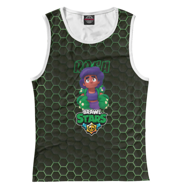 Женская майка с изображением Роза. Brawl Stars цвета Белый