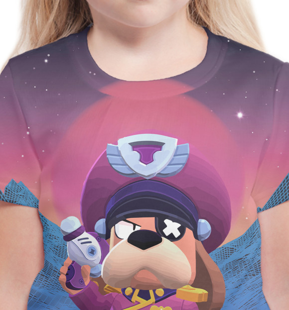 Футболка для девочек с изображением Генерал Гавс Brawl Stars цвета Белый