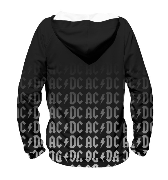 Женское худи с изображением AC/DC цвета Белый