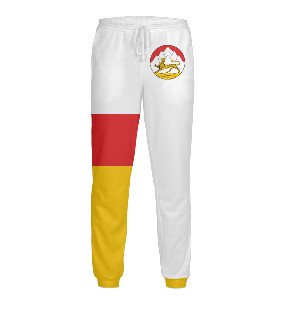 Мужские спортивные штаны с изображением Северная Осетия Алания цвета Белый
