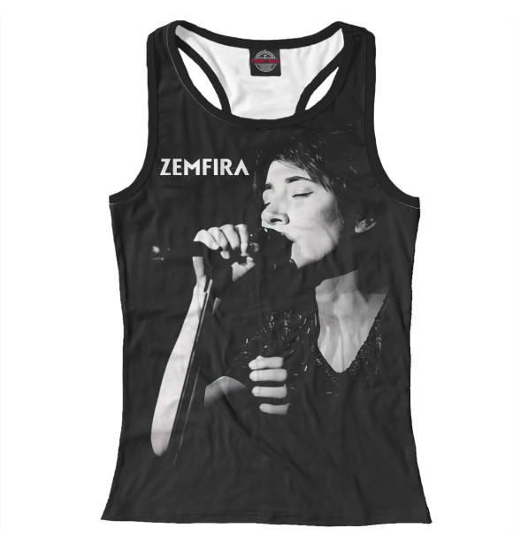 Женская майка-борцовка с изображением Zемфира цвета Белый