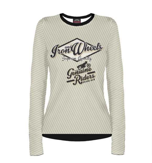 Женский лонгслив с изображением Rider art moto iron цвета Белый