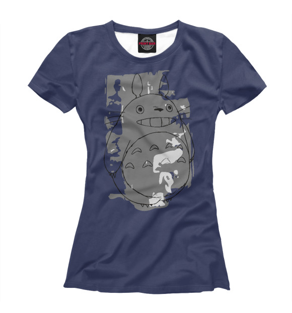 Женская футболка с изображением Totoro цвета Белый