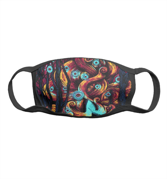 Маска тканевая с изображением Глаза в лесу цвета Белый