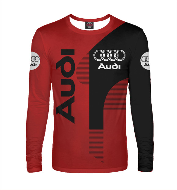 Мужской лонгслив с изображением Audi цвета Белый