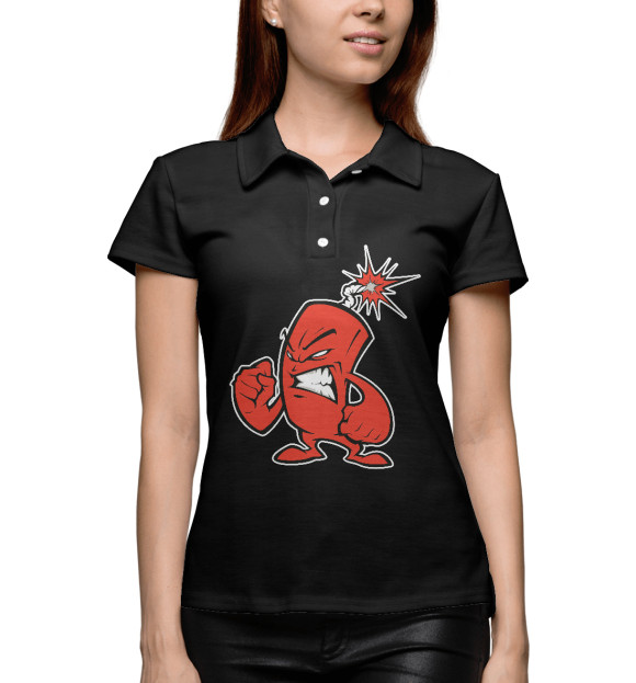 Женское поло с изображением Bomb's цвета Белый