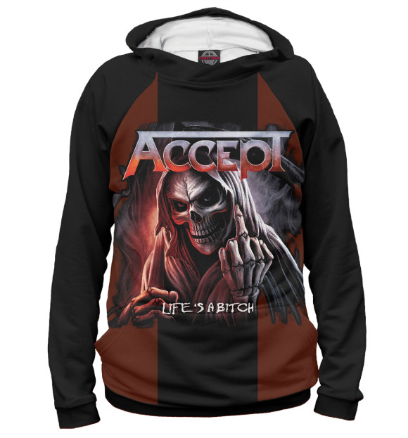 Женское худи с изображением Accept цвета Белый