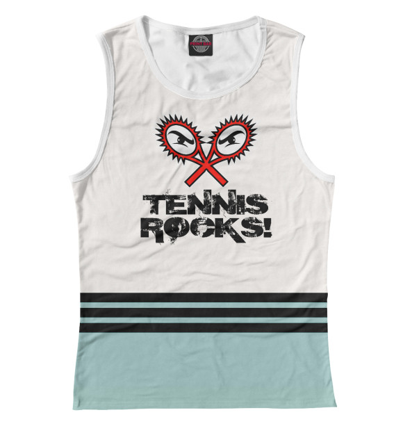 Женская майка с изображением TENNIS ROCKS цвета Белый
