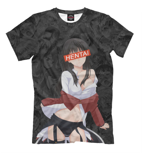 Мужская футболка с изображением Hentai цвета Белый