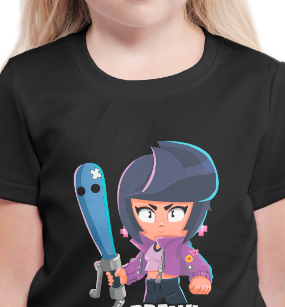 Футболка для девочек с изображением Brawl Stars BIBI цвета Белый