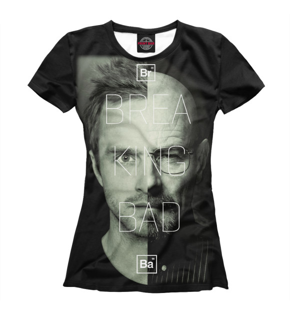Женская футболка с изображением Breaking Bad цвета Белый