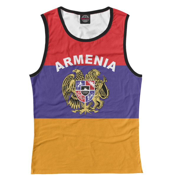 Женская майка с изображением Armenia цвета Белый