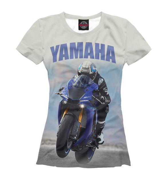 Женская футболка с изображением Yamaha цвета Белый