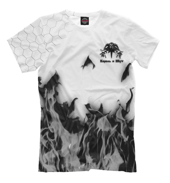 Мужская футболка с изображением Король и Шут / Огненный цвета Белый