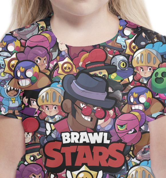 Футболка для девочек с изображением Brawl Stars Brock цвета Белый