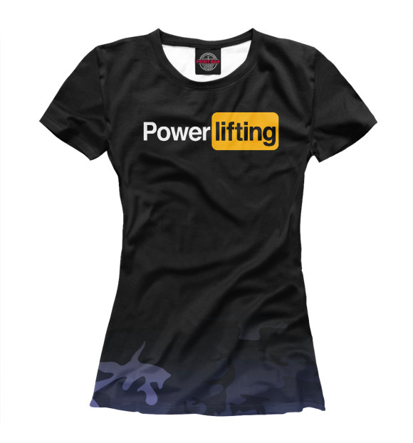 Женская футболка с изображением Powerlifting цвета Белый