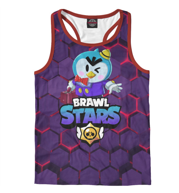 Мужская майка-борцовка с изображением Brawl Stars Mr. P цвета Белый