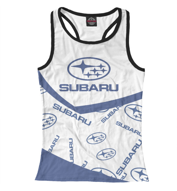 Женская майка-борцовка с изображением Subaru цвета Белый