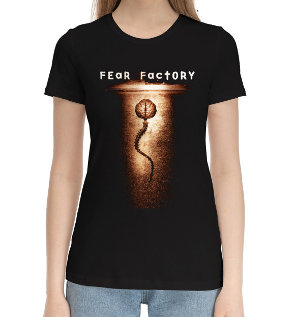 Женская хлопковая футболка с изображением Fearfactory цвета Черный