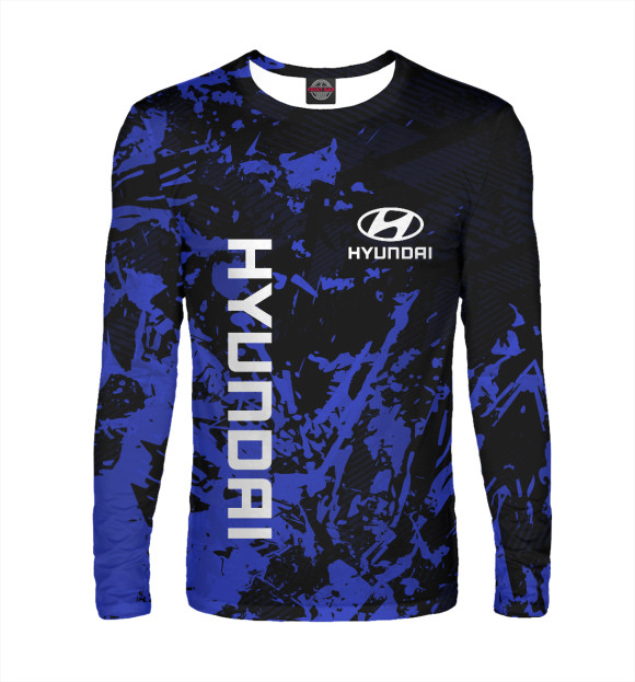 Мужской лонгслив с изображением Хендай, Hyundai цвета Белый