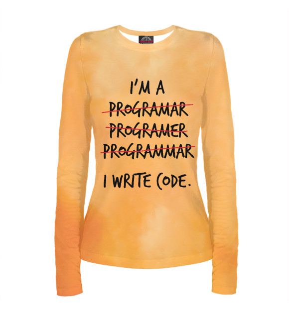Женский лонгслив с изображением I'm a programmer цвета Белый