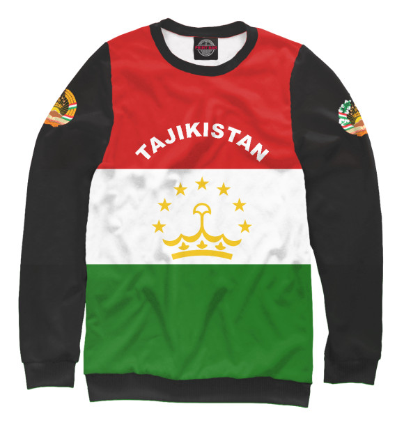 Женский свитшот с изображением Tajikistan цвета Белый