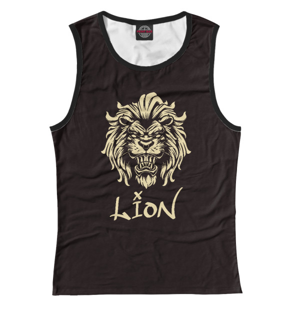 Женская майка с изображением Lion#2 цвета Белый