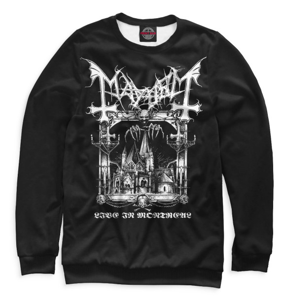 Мужской свитшот с изображением Mayhem цвета Белый