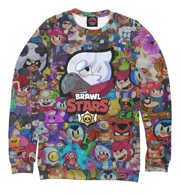 Свитшот для девочек с изображением Brawl Stars:Crow цвета Белый