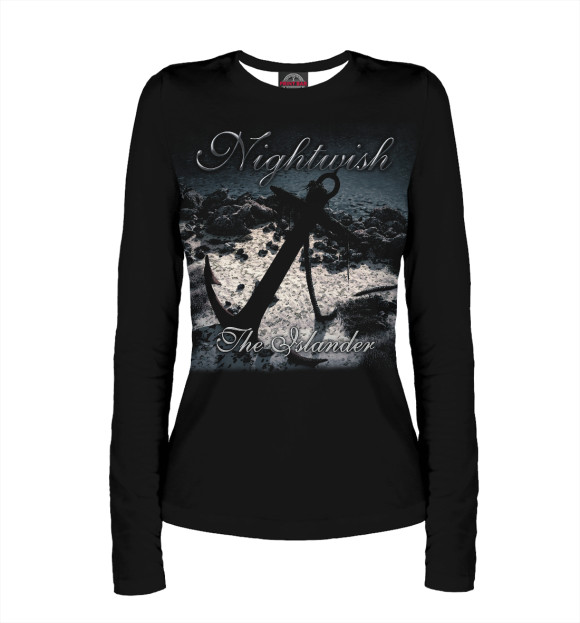 Женский лонгслив с изображением Nnightwish цвета Белый