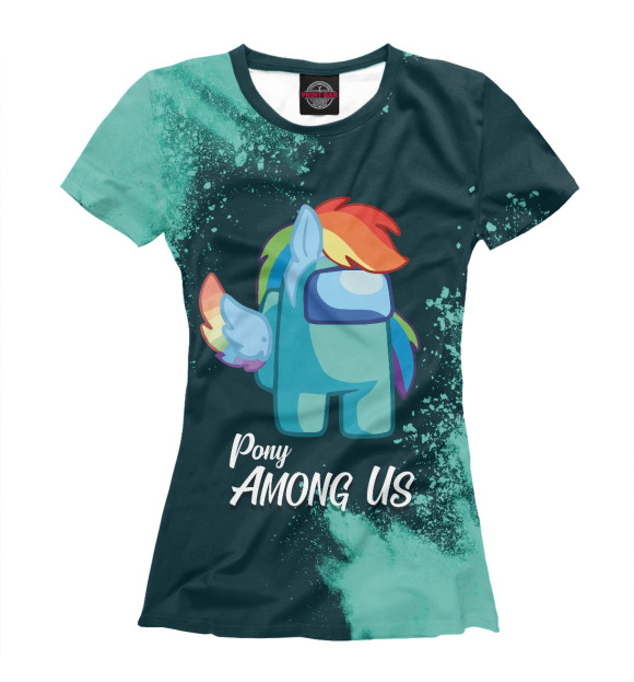 Женская футболка с изображением Among Us / Амонг Ас цвета Белый