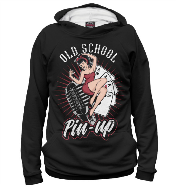 Женское худи с изображением Old School цвета Белый