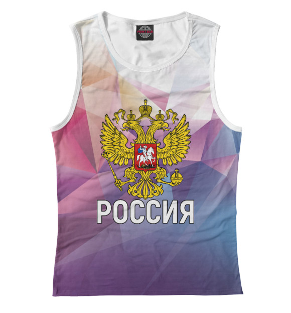 Майка для девочки с изображением Россия цвета Белый