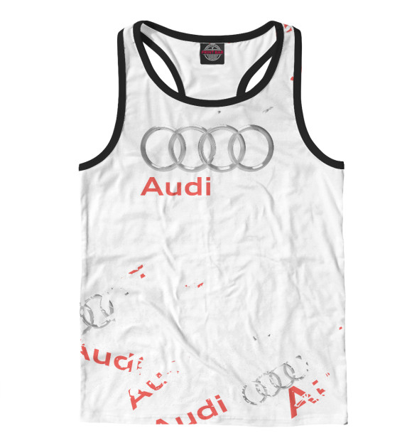 Мужская майка-борцовка с изображением Audi цвета Белый