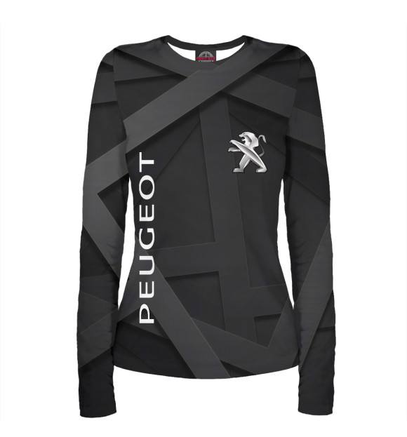 Женский лонгслив с изображением Peugeot цвета Белый