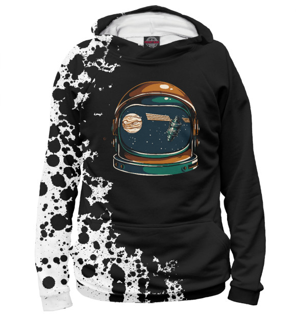 Мужское худи с изображением Shirt astronaut helmet цвета Белый