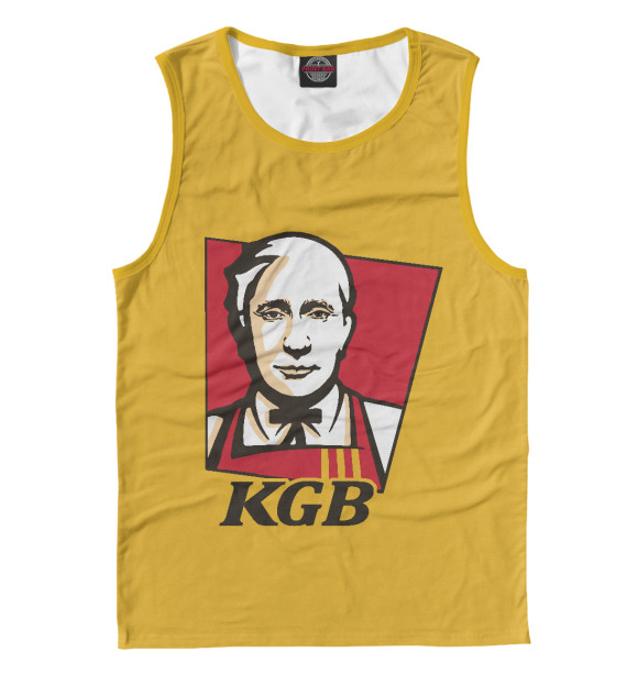 Мужская майка с изображением Putin KGB цвета Белый