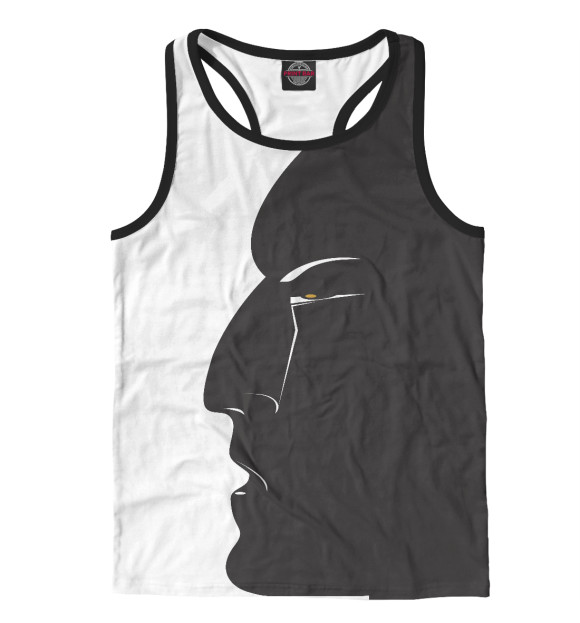 Мужская майка-борцовка с изображением Взгляд цвета Белый