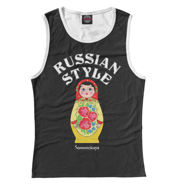 Майка для девочки с изображением Семеновская матрешка цвета Белый