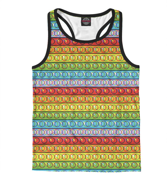 Мужская майка-борцовка с притом Pop it антистресс цвета Белый Мужская майка-борцовка с изображением Pop it антистресс цвета Белый