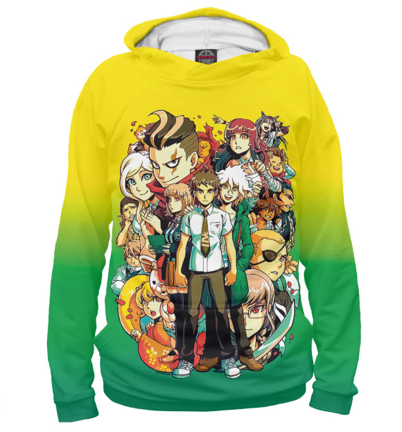 Мужское худи с изображением Danganronpa цвета Белый