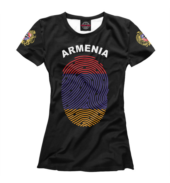 Женская футболка с изображением Armenia цвета Белый