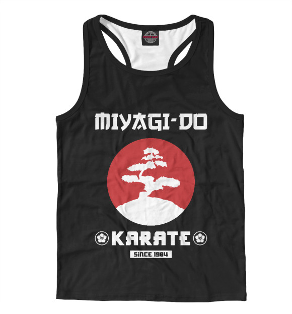 Мужская майка-борцовка с изображением Miyagi-Do Karate цвета Белый