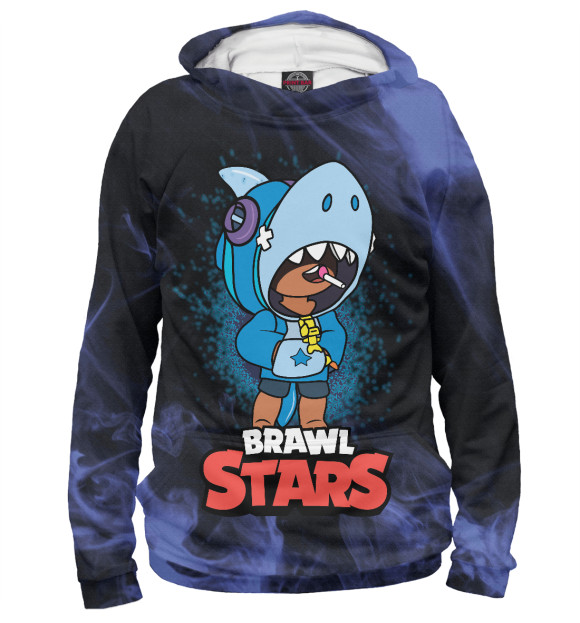 Женское худи с изображением Leon Shark Brawl Stars цвета Белый